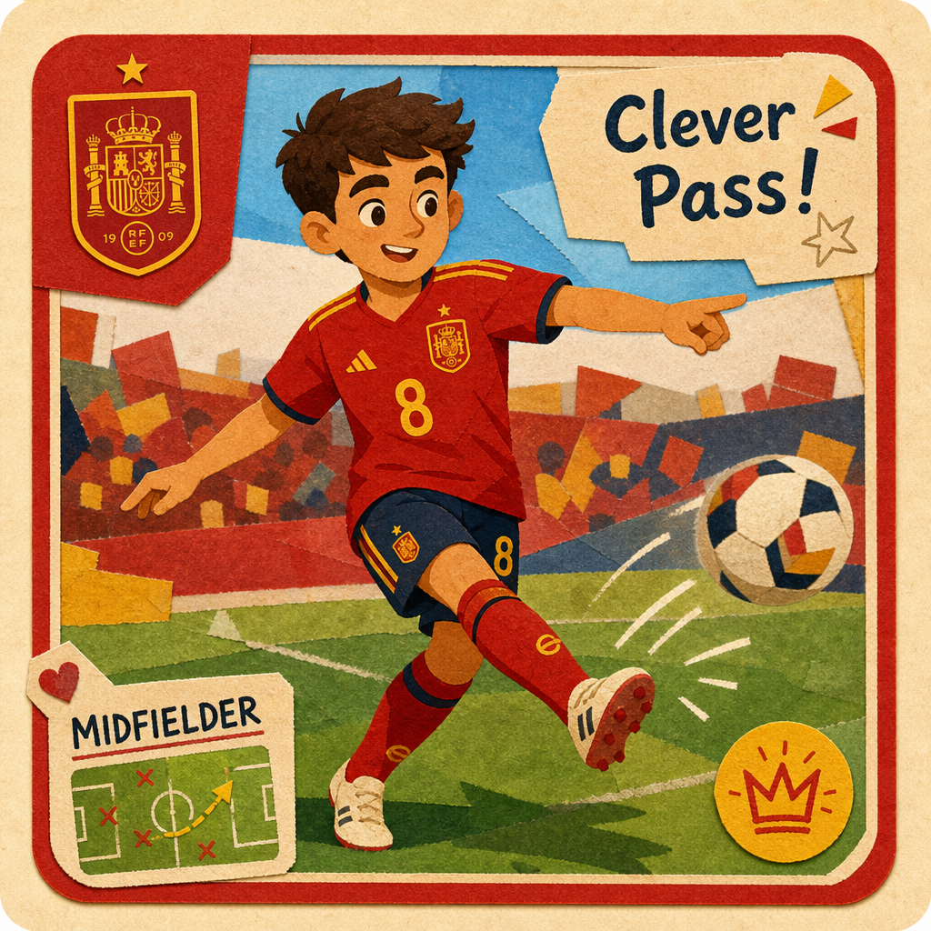 Fan art illustration of a Spain midfielder